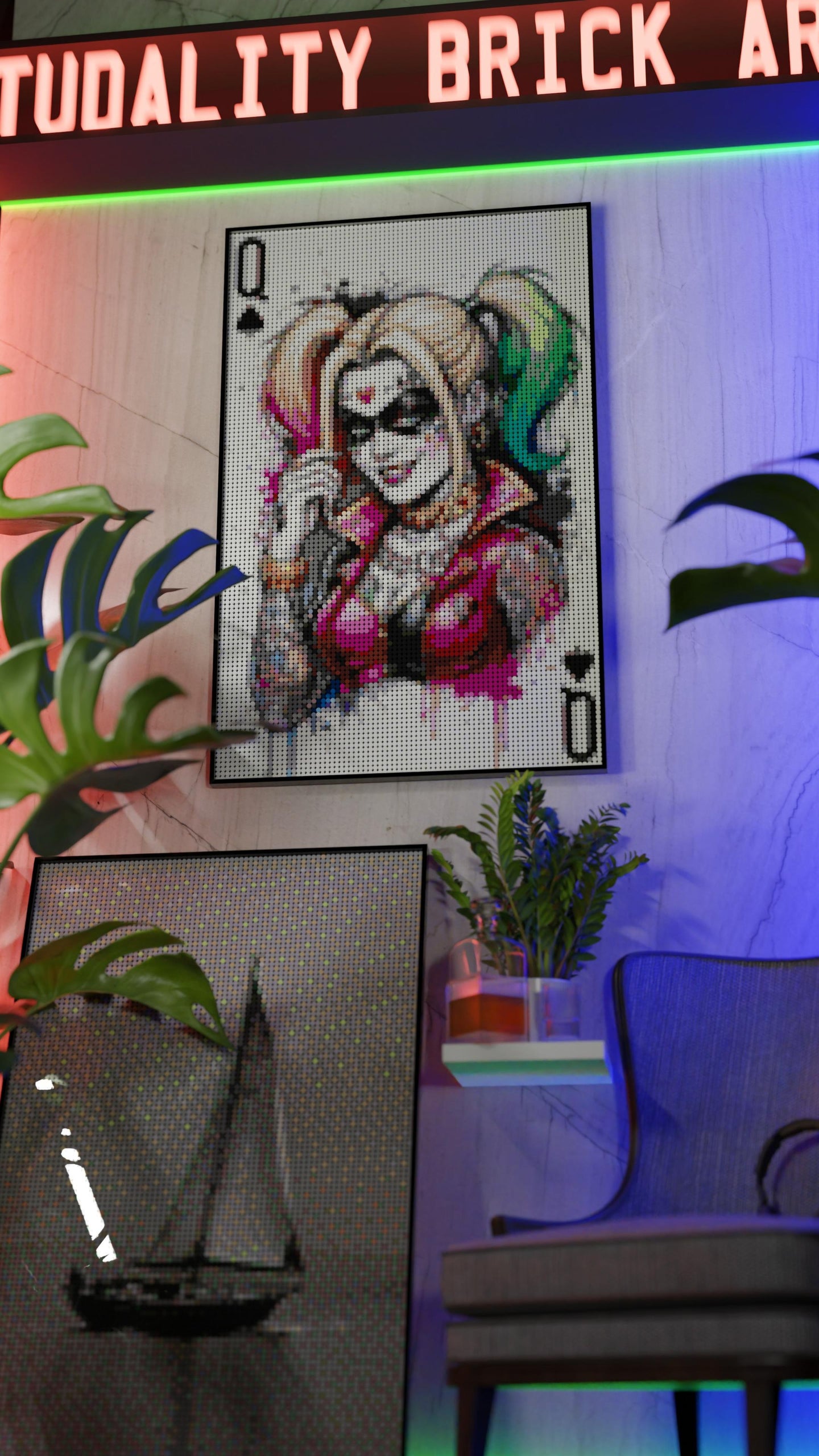 Harley Quinn DC Joker LEGO® Style mosaic creative DIY building set